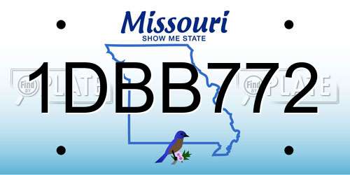 1DBB772 Missouri License Plate