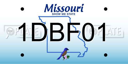 1DBF01 Missouri License Plate