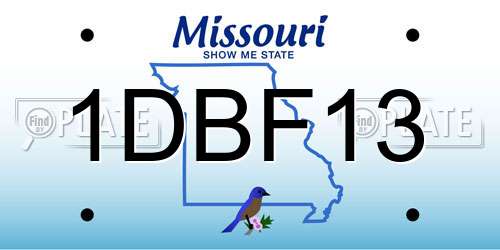 1DBF13 Missouri License Plate