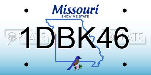 1DBK46 Missouri License Plate