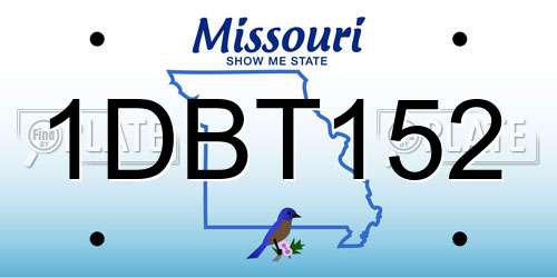 1DBT152 Missouri License Plate