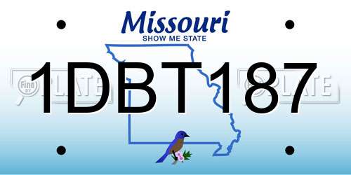 1DBT187 Missouri License Plate