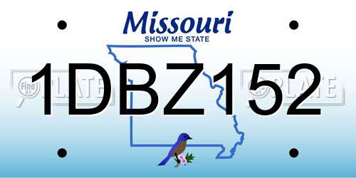 1DBZ152 Missouri License Plate