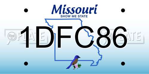 1DFC86 Missouri License Plate