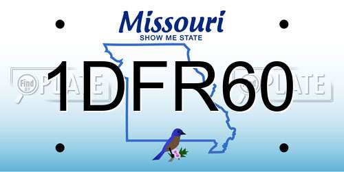 1DFR60 Missouri License Plate