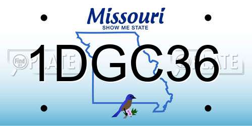 1DGC36 Missouri License Plate