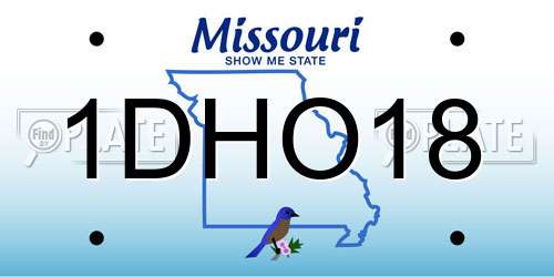 1DHO18 Missouri License Plate