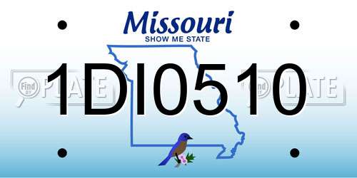 1DI0510 Missouri License Plate