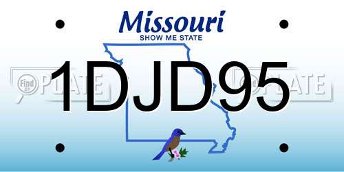 1DJD95 Missouri License Plate