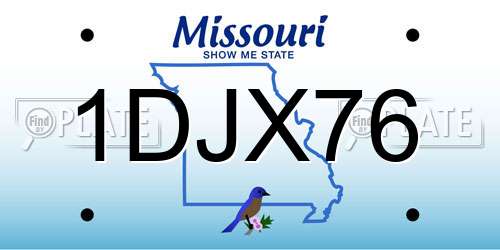 1DJX76 Missouri License Plate