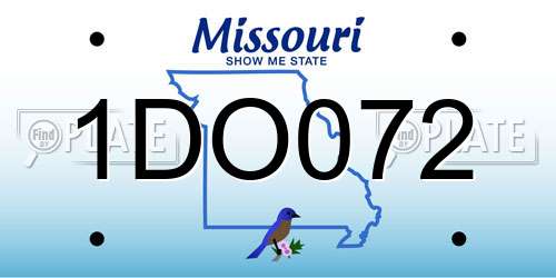 1DO072 Missouri License Plate
