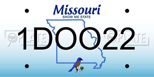 1DOO22 Missouri License Plate