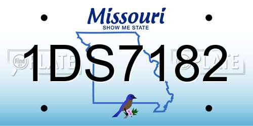 1DS7182 Missouri License Plate