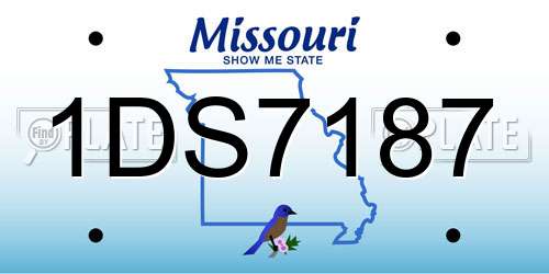 1DS7187 Missouri License Plate