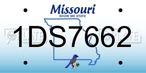 1DS7662 Missouri License Plate