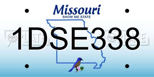 1DSE338 Missouri License Plate