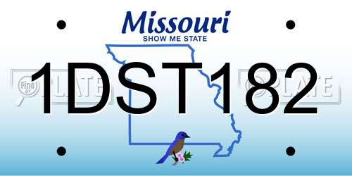 1DST182 Missouri License Plate