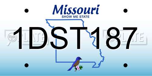 1DST187 Missouri License Plate