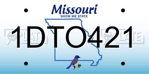 1DTO421 Missouri License Plate