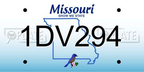 1DV294 Missouri License Plate
