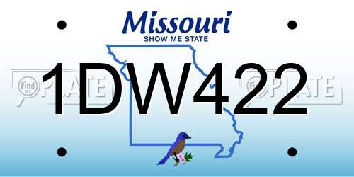 1DW422 Missouri License Plate