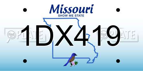 1DX419 Missouri License Plate