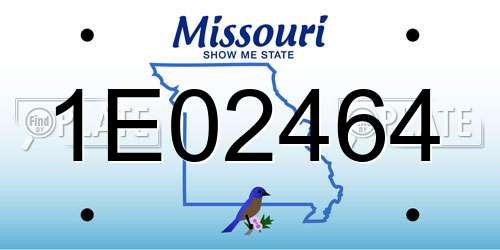 1E02464 Missouri License Plate