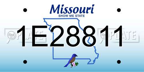 1E28811 Missouri License Plate