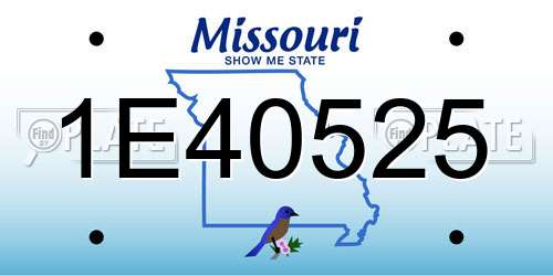 1E40525 Missouri License Plate
