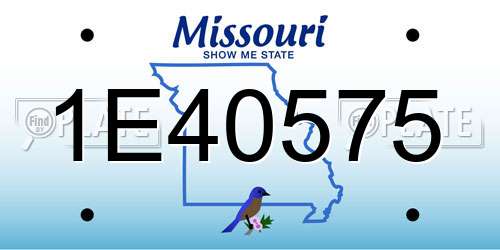 1E40575 Missouri License Plate