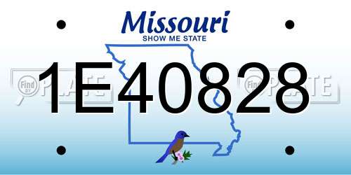 1E40828 Missouri License Plate