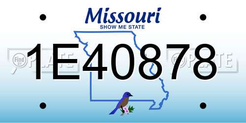 1E40878 Missouri License Plate