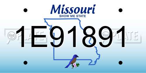 1E91891 Missouri License Plate