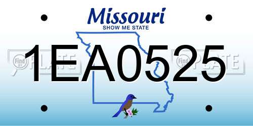 1EA0525 Missouri License Plate
