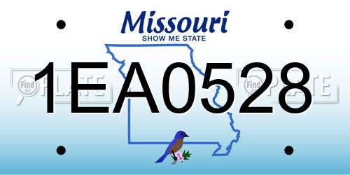 1EA0528 Missouri License Plate
