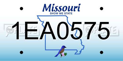 1EA0575 Missouri License Plate