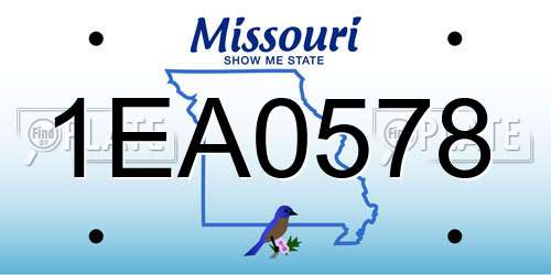 1EA0578 Missouri License Plate