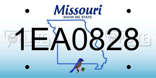 1EA0828 Missouri License Plate