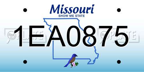 1EA0875 Missouri License Plate