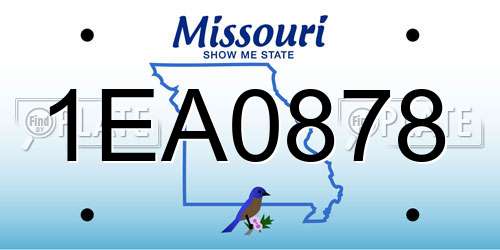 1EA0878 Missouri License Plate