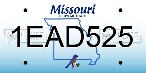 1EAD525 Missouri License Plate