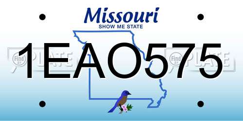 1EAO575 Missouri License Plate