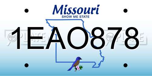 1EAO878 Missouri License Plate
