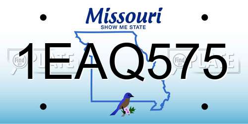 1EAQ575 Missouri License Plate