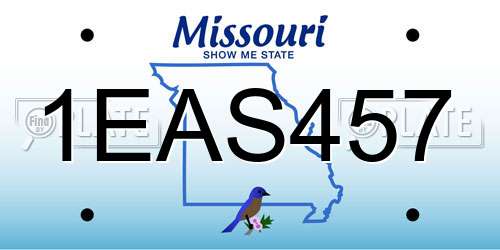 1EAS457 Missouri License Plate