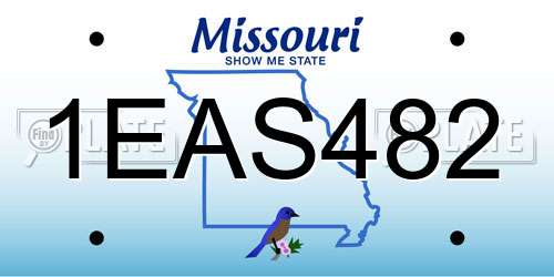 1EAS482 Missouri License Plate