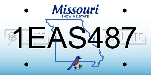 1EAS487 Missouri License Plate