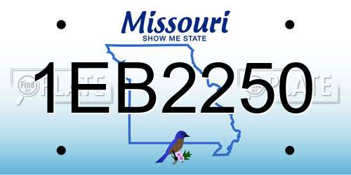 1EB2250 Missouri License Plate