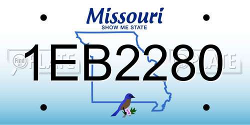 1EB2280 Missouri License Plate