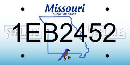 1EB2452 Missouri License Plate